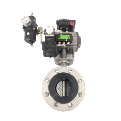 Пневматический фланцевый клапан-бабочка из нержавеющей стали